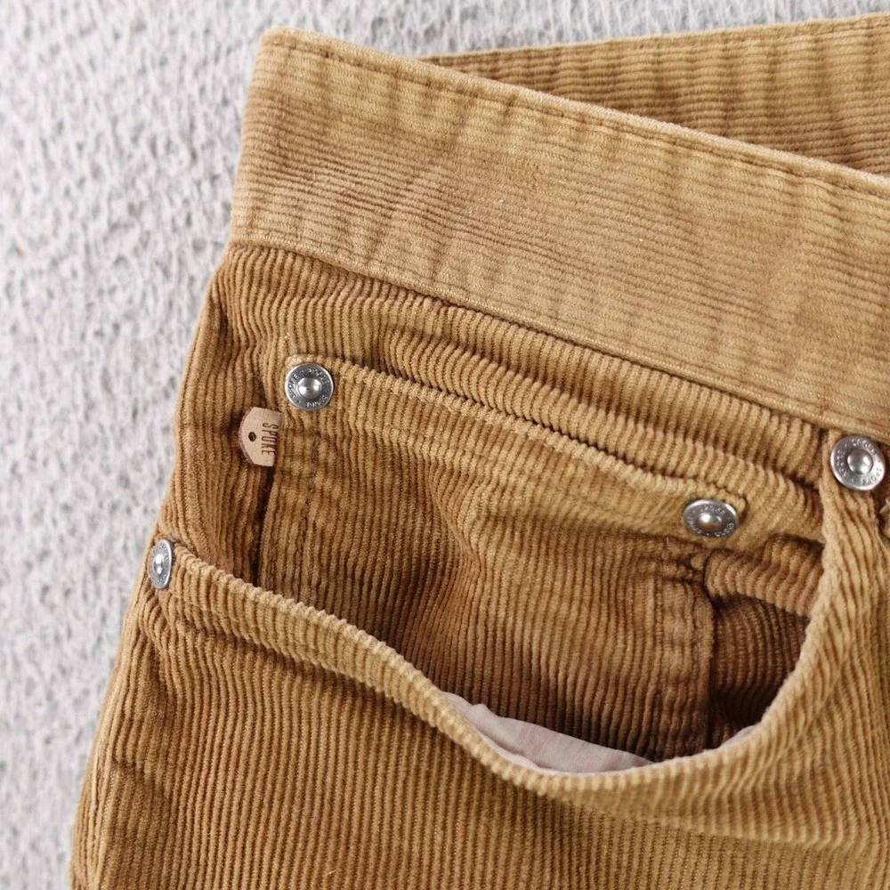 Spoke Cord Fives Pants Mens 32 Build B Brown‎ Corduroy Button Fly Straight Leg